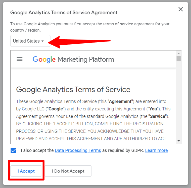Analytics 条款同意弹窗