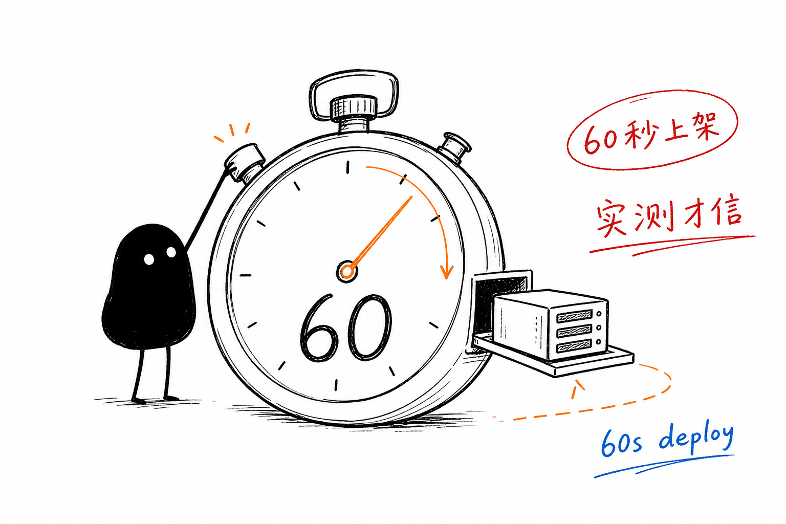 60秒部署=秒表倒计时