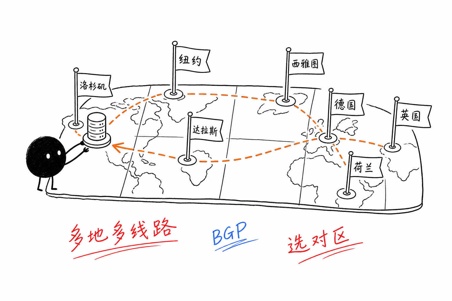 七个地点=全球跳棋盘