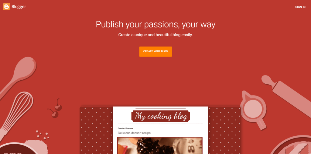Google Blogger.com 首页