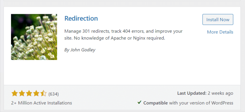 Redirection WordPress 插件