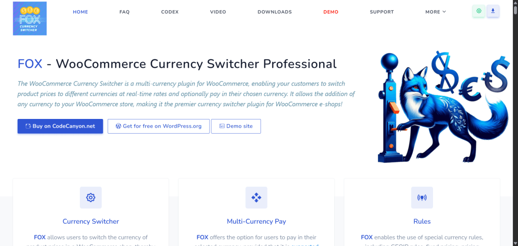 FOX – Currency Switcher Professional for WooCommerce 首页