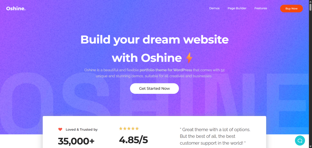 Oshine 作品集主题落地页