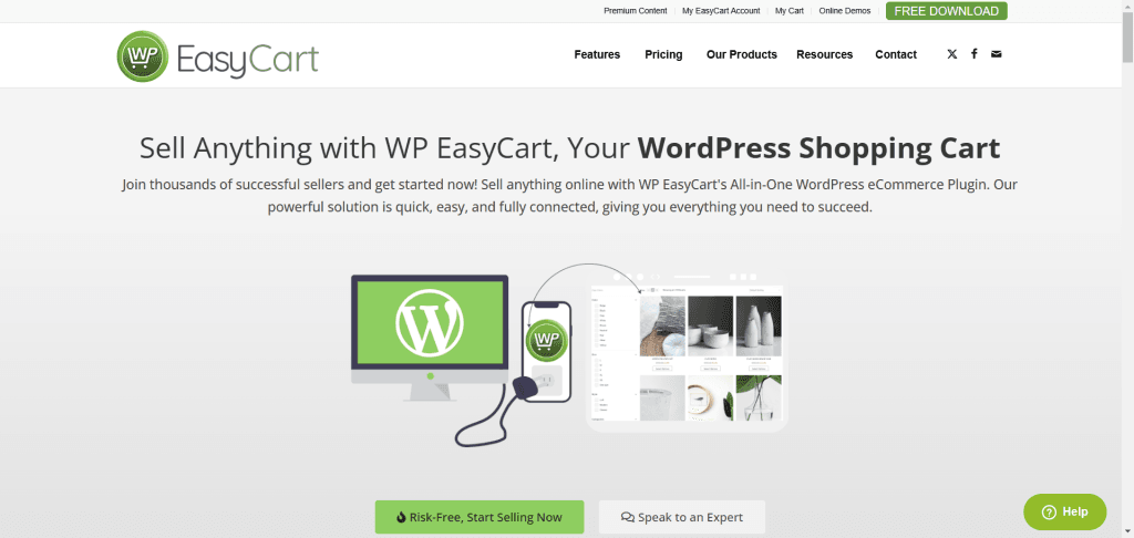 WP EasyCart 首页