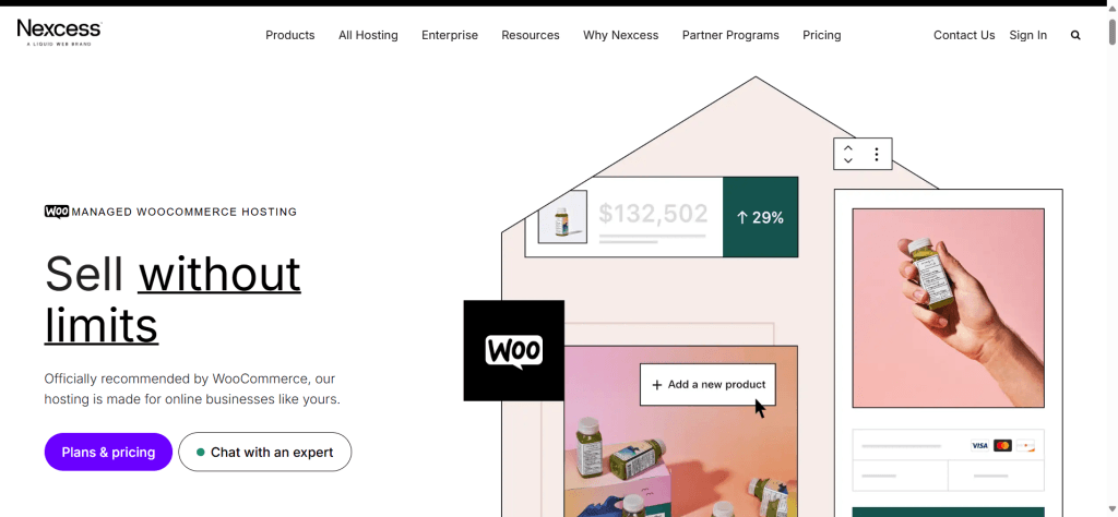 Nexcess WooCommerce 主机落地页