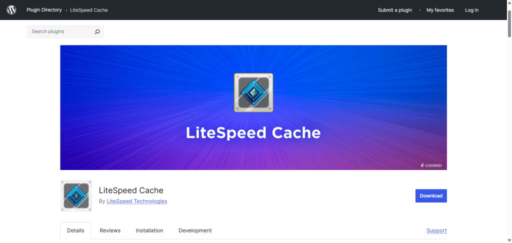 LiteSpeed Cache WordPress 插件页面