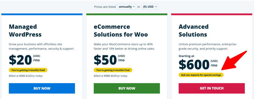 WP Engine 托管价格表