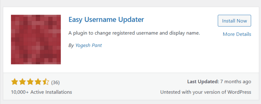 Easy Username Updater - WordPress 插件列表