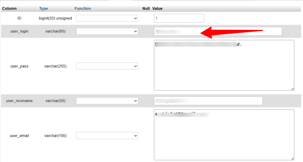 在 PhpMyAdmin 中更改新用户名