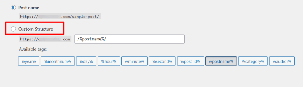 WordPress 中的自定义固定链接选项