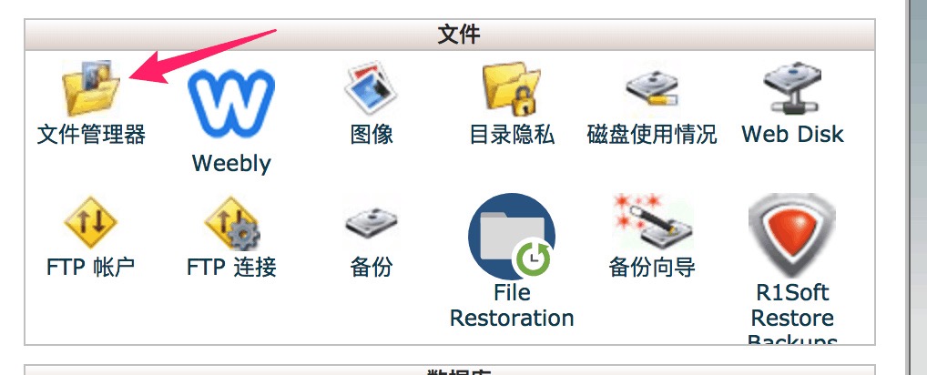 cPanel 文件管理器中找到 public_html 网站根目录