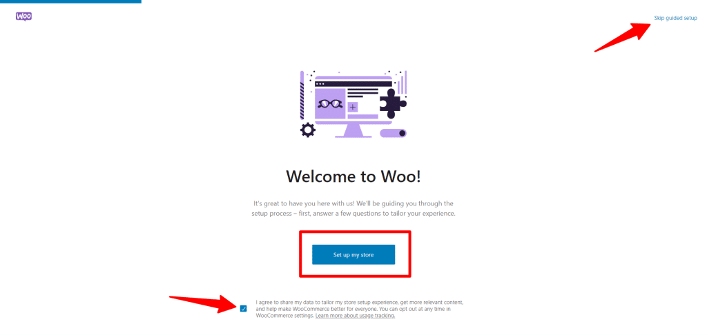 WooCommerce 设置向导页面 - 第一步