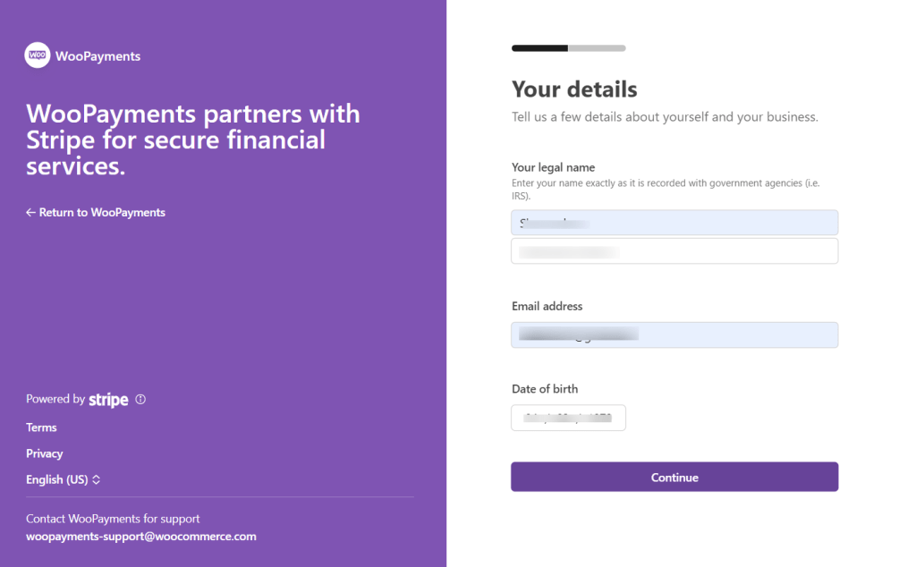 WooPayments 用 Stripe 设置支付