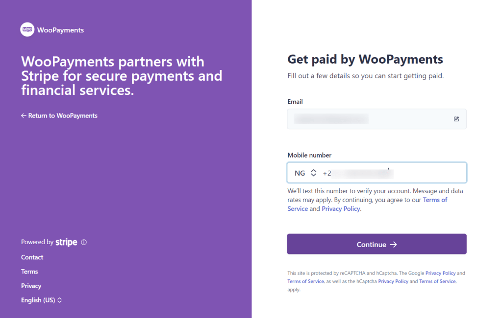 WooPayments 手机号验证步骤