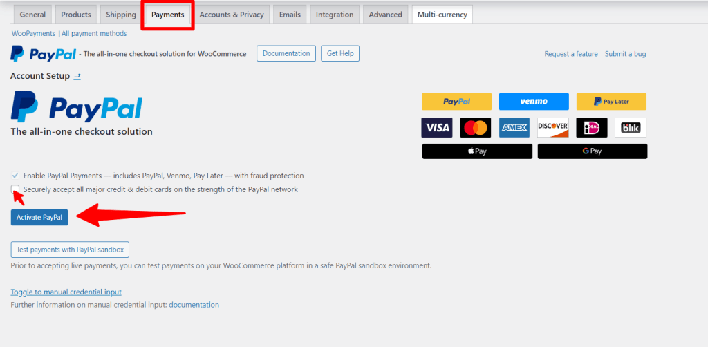WooCommerce PayPal 连接