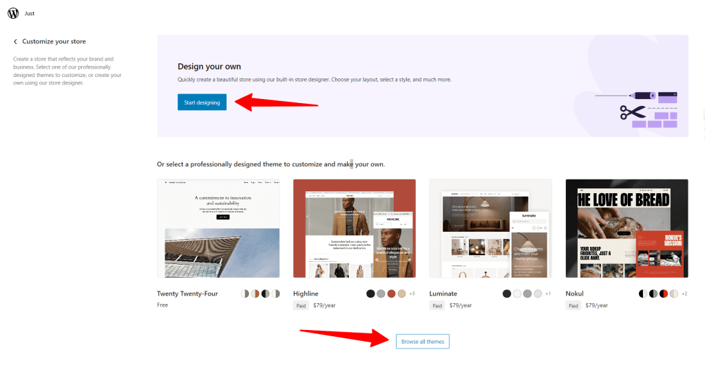 WooCommerce 主题选择页面