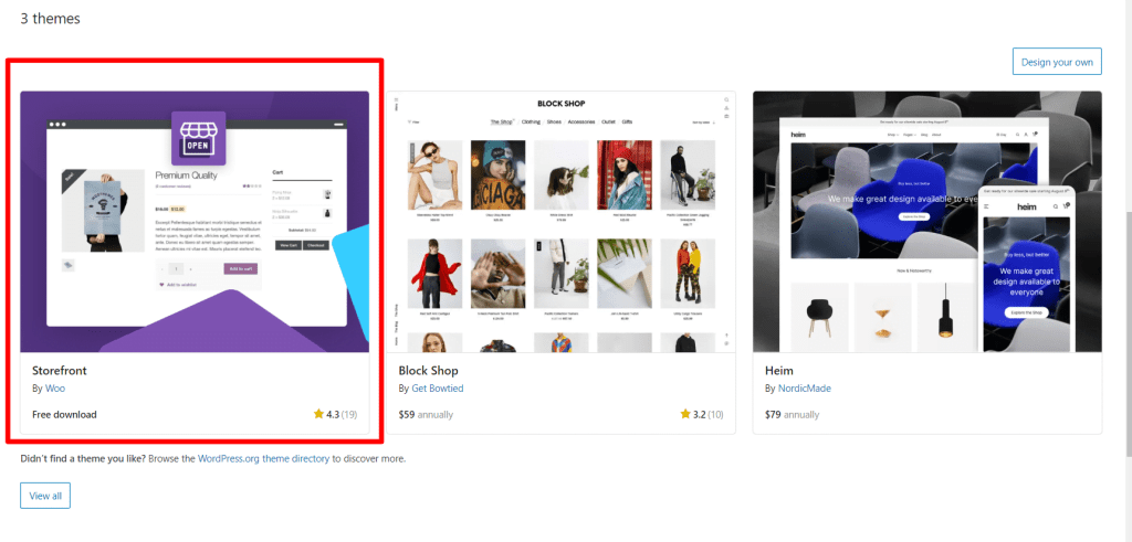 WooCommerce 的 Storefront 主题