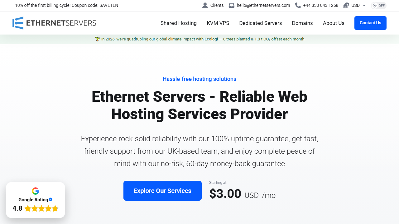 EthernetServers 官网首页截图