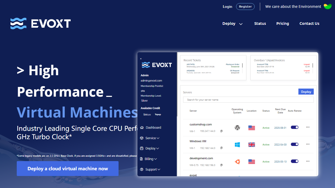 Evoxt 官网首页截图