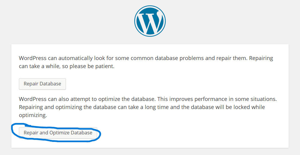 修复 WordPress 数据库错误工具
