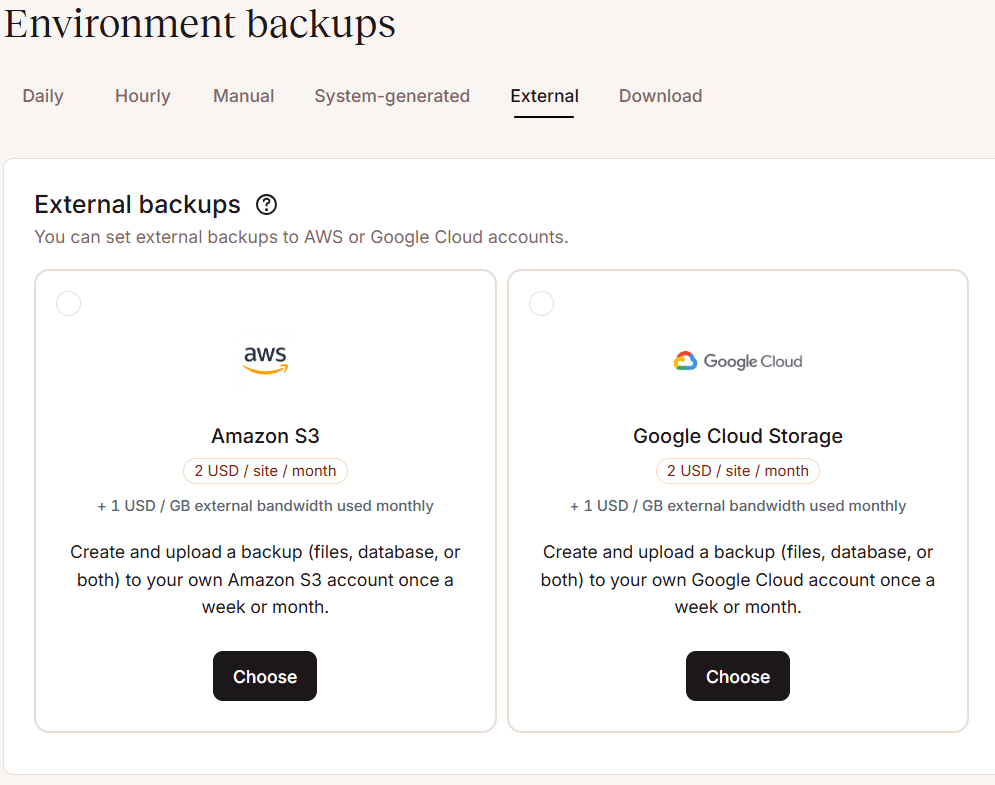 Kinsta 外部备份服务 - 每月 2 美元的 AWS 和 Google Cloud