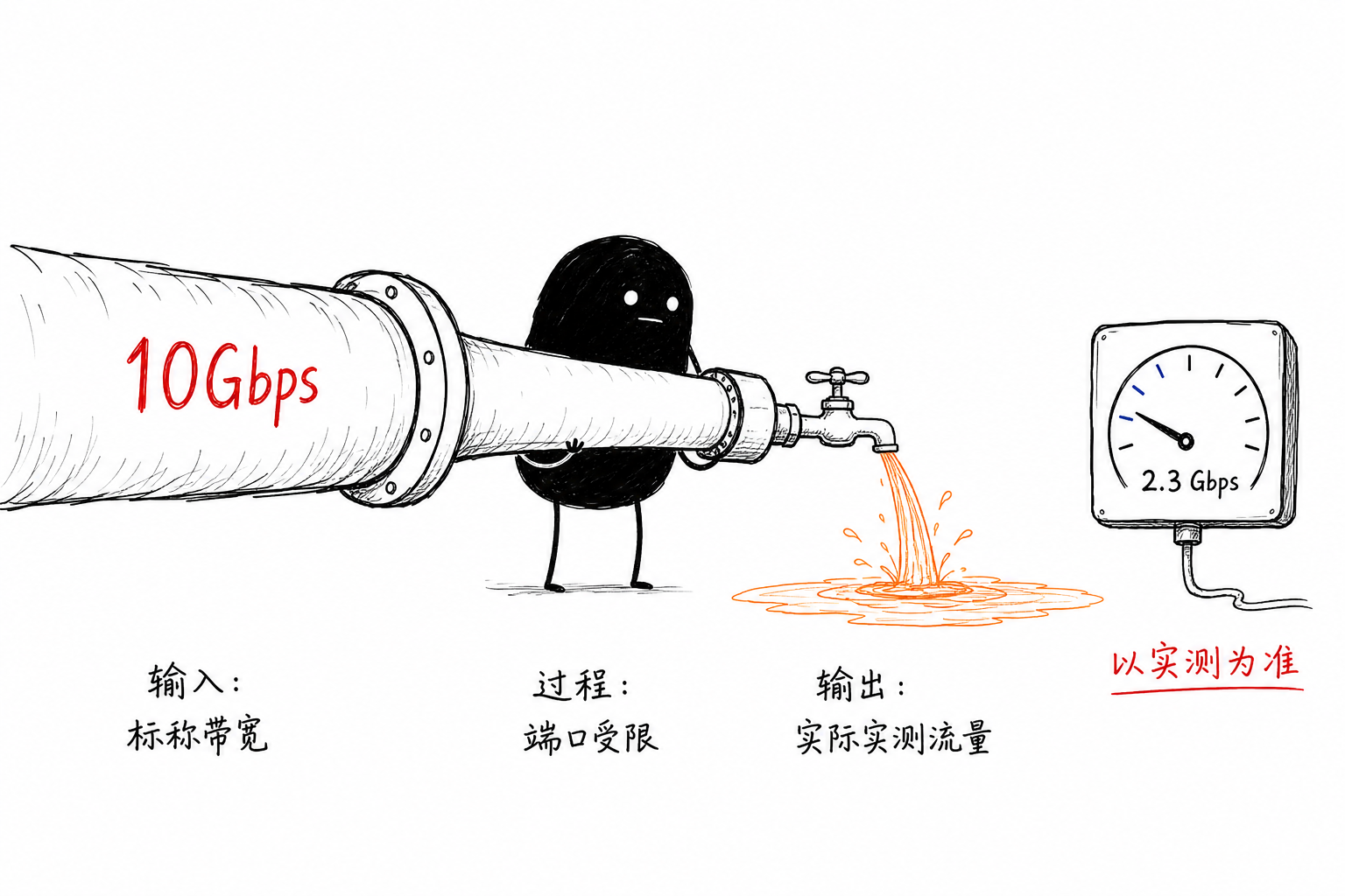 10Gbps大水管接小龙头:标称很粗,实际流速卡在端口