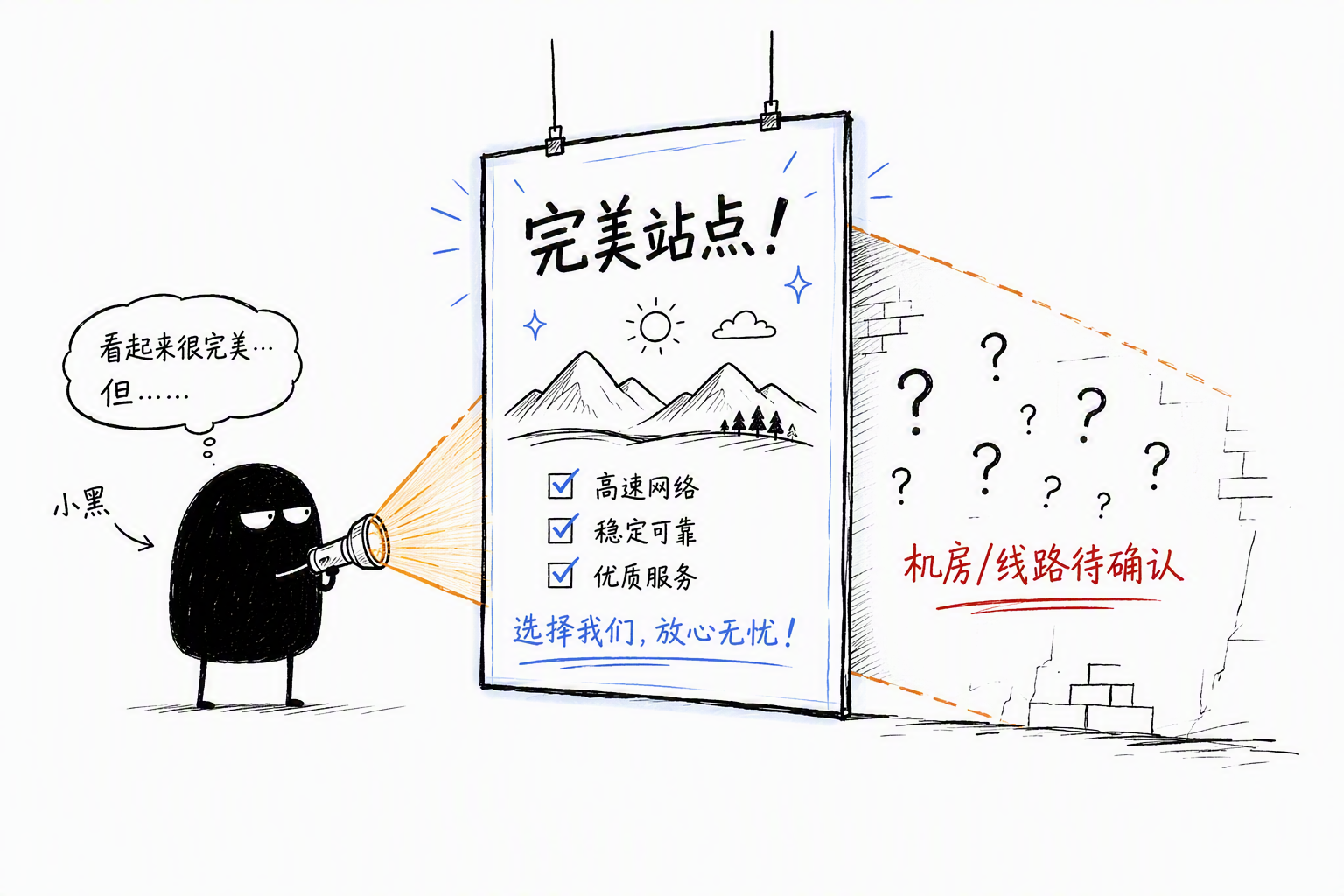 完美网站海报背后藏着问号:宣传很光鲜,机房/线路却要再确认