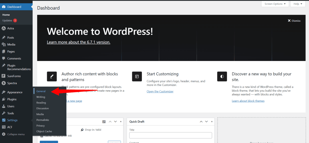 WordPress 常规设置按钮链接
