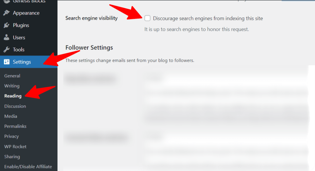 WordPress 后台阅读设置区域