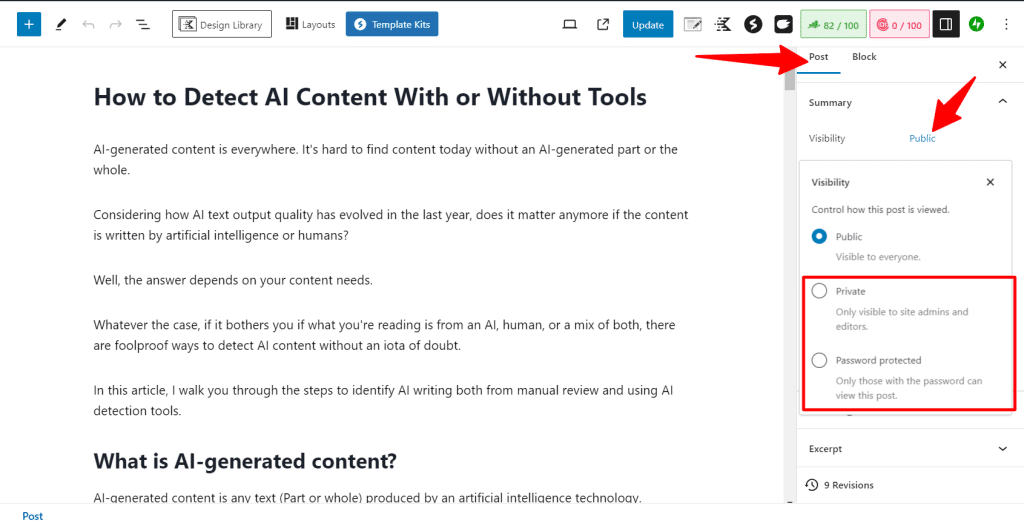 WordPress Gutenberg 编辑器界面