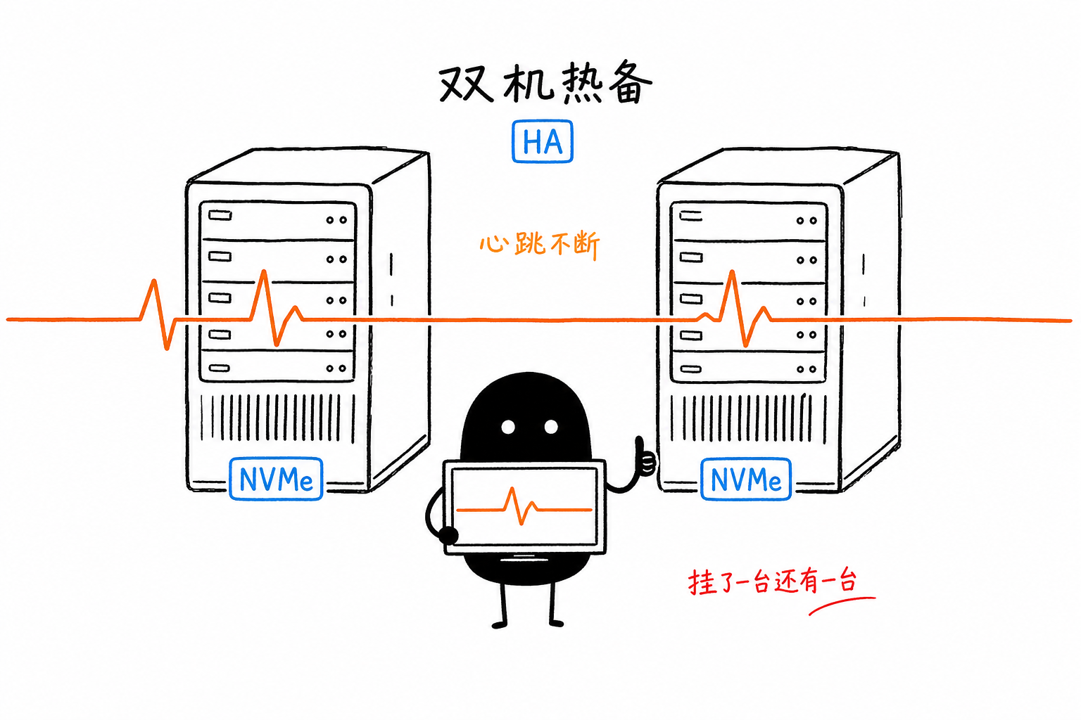 NVMe企业级·双机HA心跳不断