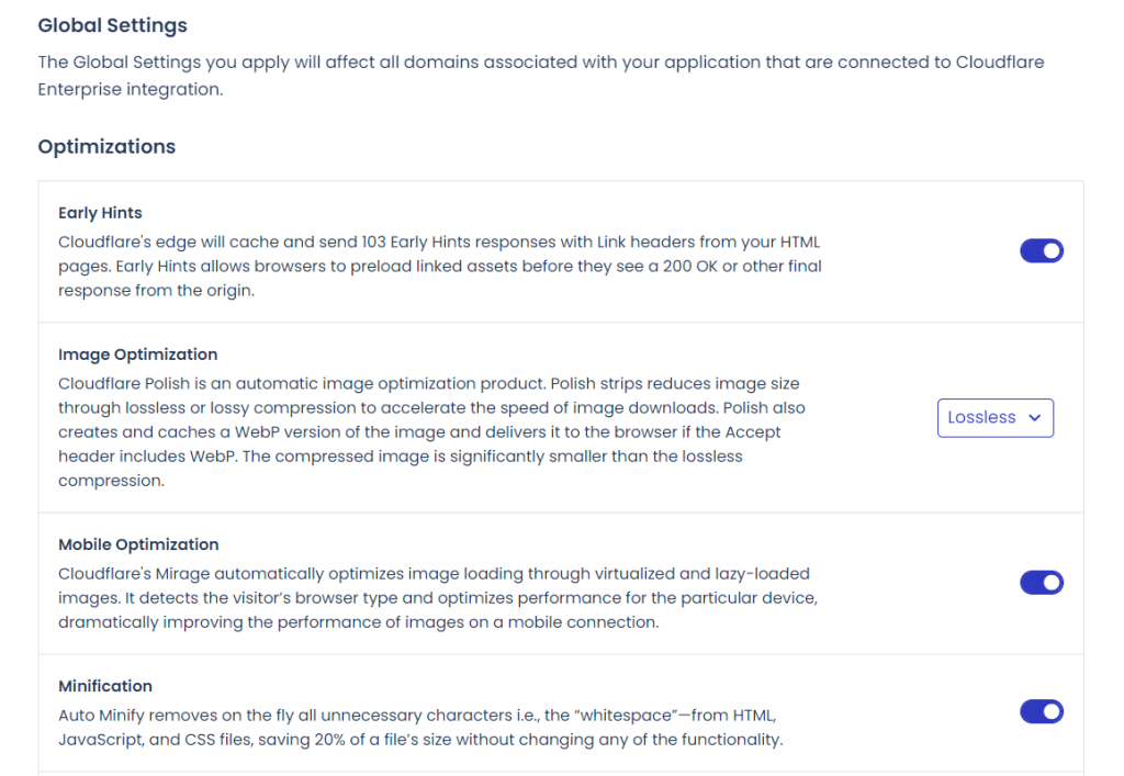 Cloudways Cloudflare 设置页面