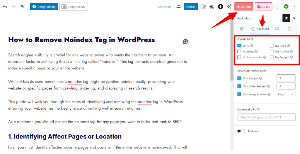 WordPress 编辑器显示 Rank Math SEO 工具栏