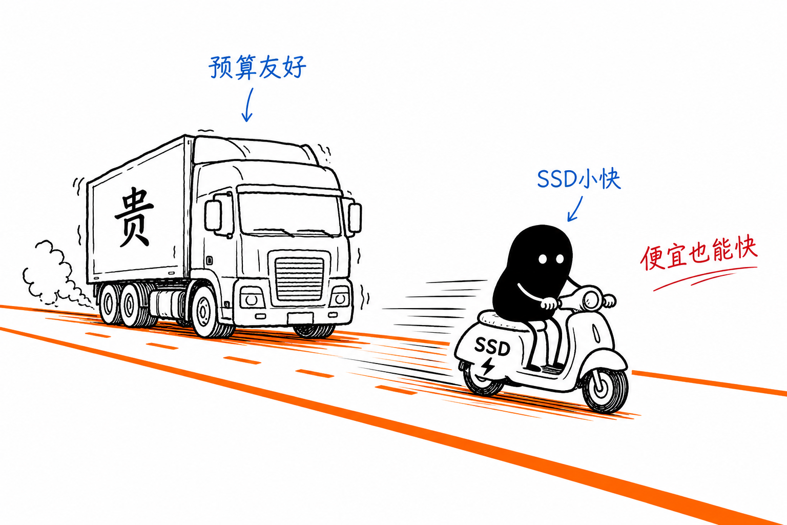 SSD小快跑赢贵卡车