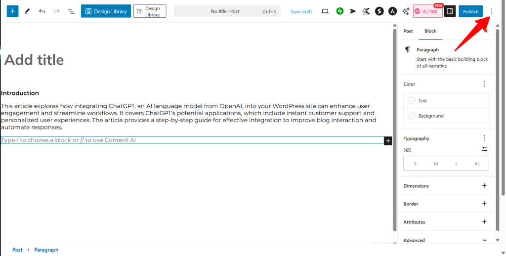 WordPress 三点菜单按钮