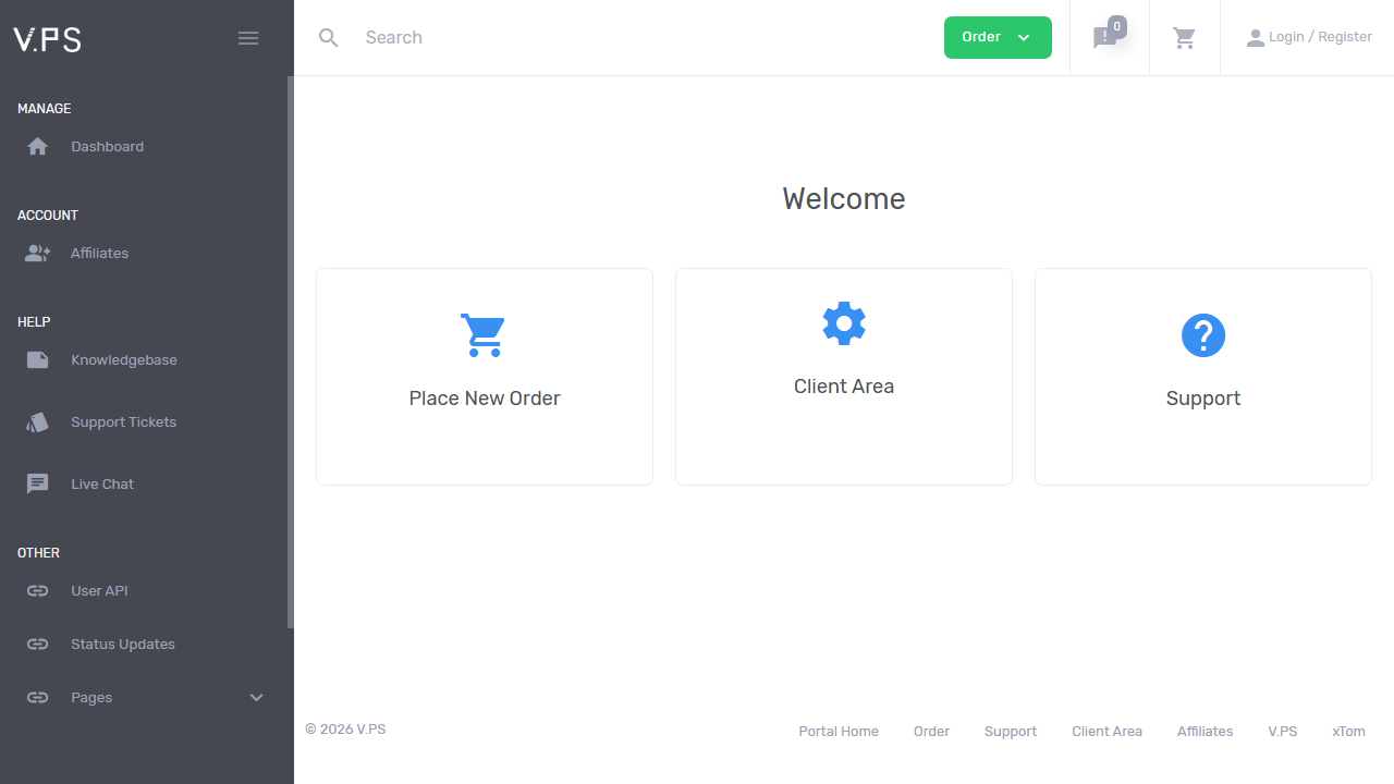 vps.hosting 官网首页截图