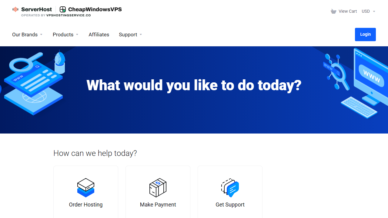 VPSHostingService 官网首页截图