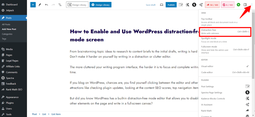 三点图标 - WordPress 编辑器