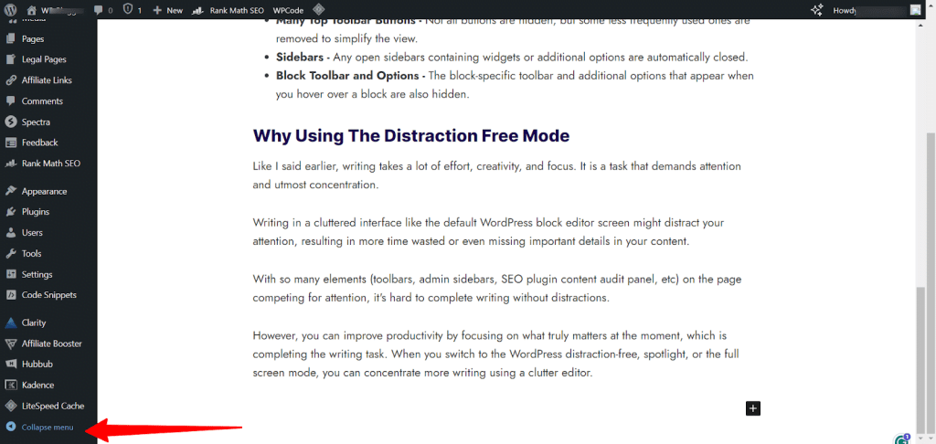 WordPress 后台侧边栏 Collapse menu 选项