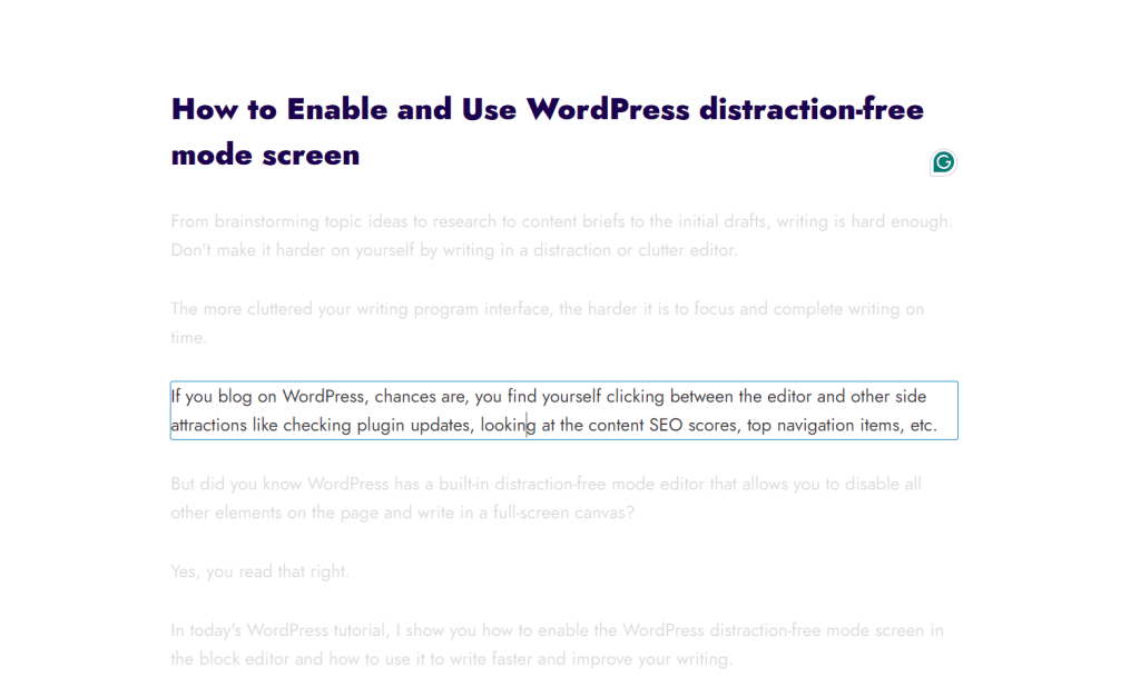 WordPress 聚光灯模式