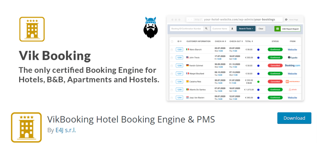 VikBooking 酒店预订引擎和 PMS