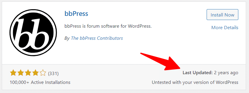BBPress WordPress 插件最后更新日期