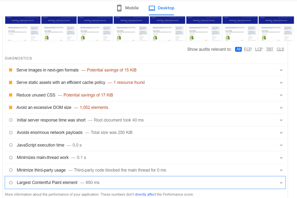 PageSpeed Insights 报告